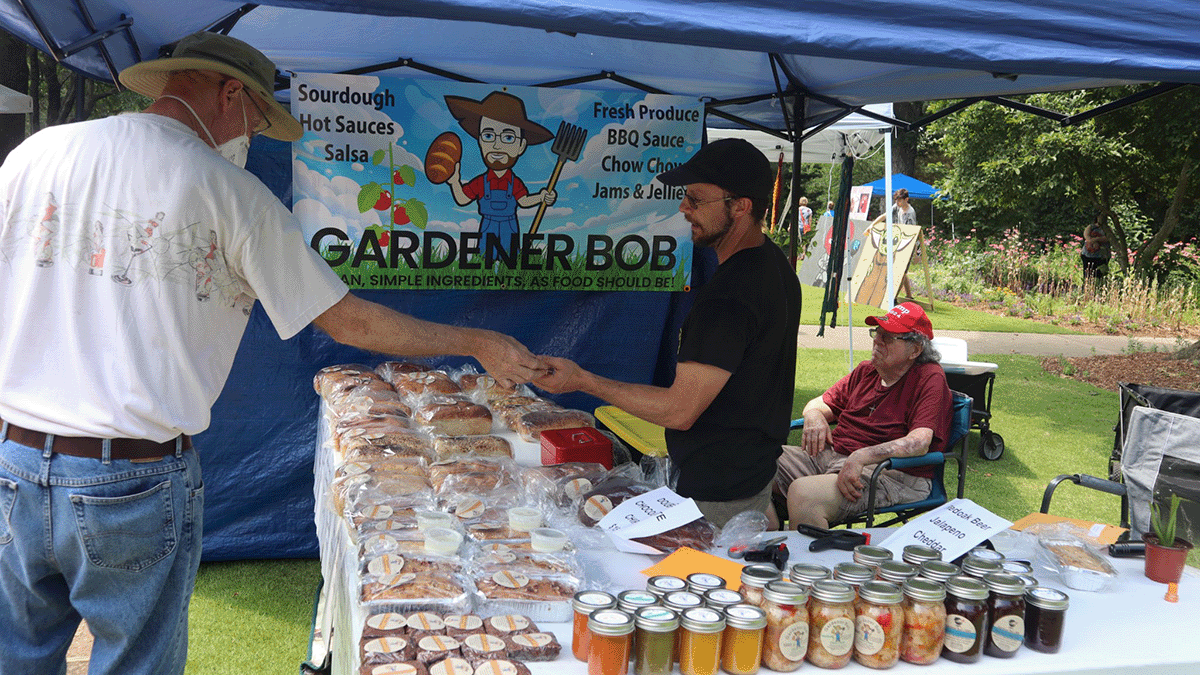 Gardener Bob at a market